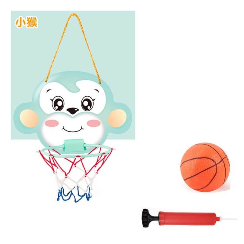 Veselý mini basketbalový kôš s loptou Opica