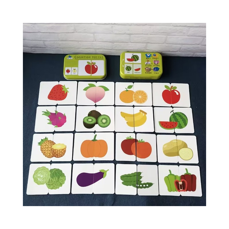 Vzdělávací karetní hra Puzzle Ovoce/zelenina