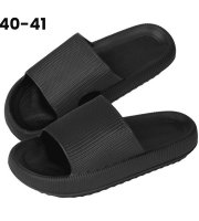 Dámské lehké letní pantofle s tlustou podrážkou Černé, velikost 40-41