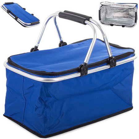 Skládací košík na piknik a nákupy Modrý