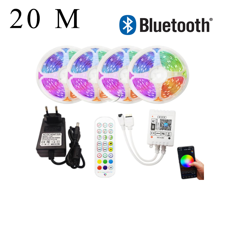 Sada BLUETOOTH RGB LED pásů s dálkovým ovládáním, 20 m