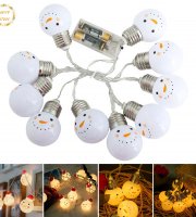LED světelný řetěz sněhulák 10 ks