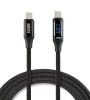 Datový kabel - Type-C / Type-C - s indikátorem výkonu - černý - 1 m - 3 A - 60 W