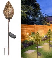 Venkovní LED lampa s laserem řezaným vzorem - stojící