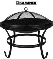 Zahradní gril s poklicí – 56 cm – černý