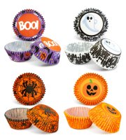 Halloween dekorace - sada muffinových košíčků - 50 ks - 4 druhy - 7 x 5 x 3,2 cm