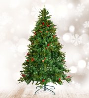 Umělý stromek – 210 cm – PE / PVC – s červenými bobulemi