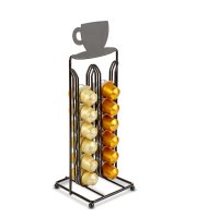 Kovový stojan na kávové kapsle – na 28 kapslí Nespresso – 125 x 115 x 340 mm – matná černá