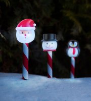 Vánoční solární lampa – LED – Santa Claus, sněhulák, tučňák – 36,5 x 6 x 6 cm