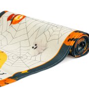 Halloweenská dekorace – ubrus na stůl – s halloweenskými motivy – 184 x 33 cm
