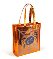 Halloweenská dárková taška – pavouk – 30 x 33 cm – oranžová