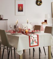 Vánoční dekorace – stolní běhoun – skřítek – 183 x 33 cm