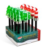 Vánoční solární lampa – LED – dárek, vánoční stromeček, cukrová hůlka – 37 x 7 x 7 cm