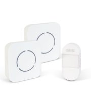 Digitální bezbateriový a bezdrátový zvonek – Kinetický – 2 vnitřní jednotky – bílý – modrá LED