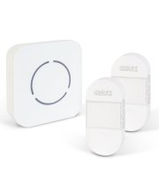 Digitální bezbateriový a bezdrátový zvonek – Kinetický – 2 venkovní jednotky – bílý – modrá LED