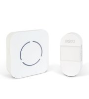 Digitální bezbateriový a bezdrátový zvonek – Kinetický – bílý – modrá LED