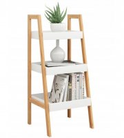 Knižní regál, 3úrovňový – 35 x 30 x 75 cm – bílý