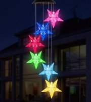 Solární vánoční světelný řetěz s LED diodami ve tvaru hvězdy