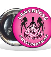 Odznak, s nápisom rozlúčka so slobodou prebieha, ružový, 55 mm