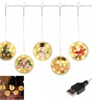 Závěsná vánoční LED dekorace, kruhová, 1,5m