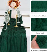 Luxusní smaragdově zelený sýrový ubrousek běhoun na stůl