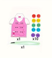 12dílná dřevěná sada na provlékání oděvů a obuvi