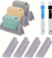 9 kusů Sada čisticích kartáčů na okna s 3 drážkami