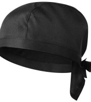 Prodyšný polyesterový pirátský kuchařský klobouk – ideální na grilování, grilování a restaurační vaření, pratelný v pračce – černý