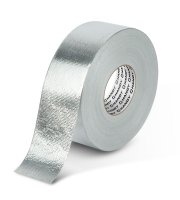 Hliníková lepicí páska – sklolaminátová – akryl – 50 m x 50 mm – 150 mikronů – nehořlavá