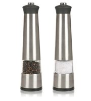 Mlýnek na sůl / pepř z nerezové oceli na baterie