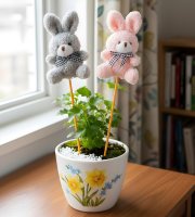 Zápichová dekorace - zajíček - 50 x 12 cm - 4 druhy