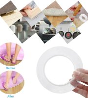 Znovupoužitelná průhledná oboustranná lepicí páska, 3 m