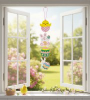 Velikonoční závěsná dekorace – třpytivá pěnová deska – 60 cm – 4dílná