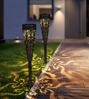 Zápichová solární lampa – 1 teplá bílá LED – 28,5 x 7 cm