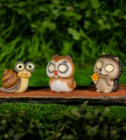 Solární zvířecí figurky – 3 druhy – 2 teplé bílé LED – 10 cm