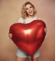Obrovský balón - červené srdce - fólie - 79 cm