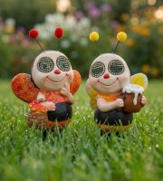 Solární zvířecí figurka – včelka – s pohyblivýma očima – 112× SMD LED – 22 cm – 2 druhy