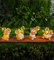 Solární zvířecí figurky – 4 druhy – 5× teplá bílá LED – 15 cm