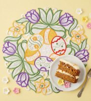 Velikonoční vyšívaná podložka – Ø35 cm