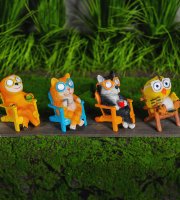 LED solární zvířecí figurky – 4 druhy – 2× teplá bílá LED – 15 cm