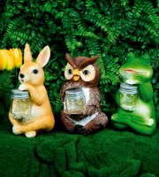 Solární zvířecí figurky – 3 druhy – 10 teplých bílých LED – 15 cm
