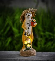 LED solární zvířecí figurka – „Vítejte“ surikata – teplá bílá LED – 30 cm