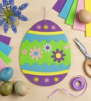 Velikonoční filcová závěsná dekorace – vejce – 38 cm x 28 cm – 3 druhy