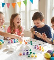 Velikonoční dekorace – sada na malování velikonočních pěnových vajíček – 6 cm – 6 ks vajíček