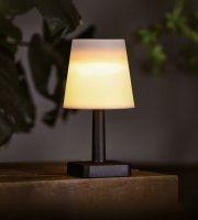 Solární stolní lampa – bílá – teplá bílá LED – plast – 23 x 12 cm