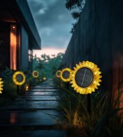 Solární slunečnice – žlutá – zapichovací / závěsná – 13 x 6,5 x 35 cm