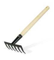 Zahradní nářadí – hrábě – 50 cm – s dřevěnou rukojetí