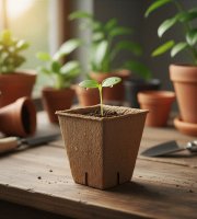 Květináč na pěstování sazenic – 6 x 6 cm – čtvercový, papír – 12 ks / balení