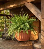 Závěsný plastový květináč s řetízkem – terakota – 30 x 18 cm