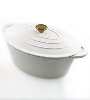 Smaltem potažený litinový oválný kachní pekáč 30 cm, 4,2 l bílý